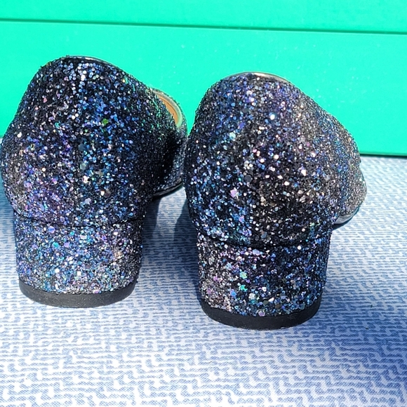 J. Renee Bambalina Women's Glitter Block Heel Pumps Party Shoes Blue Sil… - Picture 4 of 6